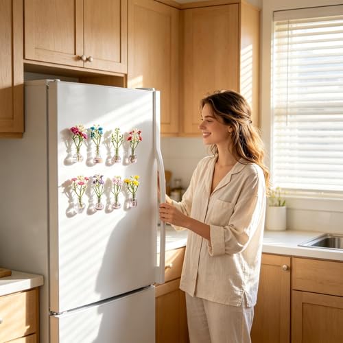 Flores artificiales magnéticas para decorar el comedor y hogar 3
