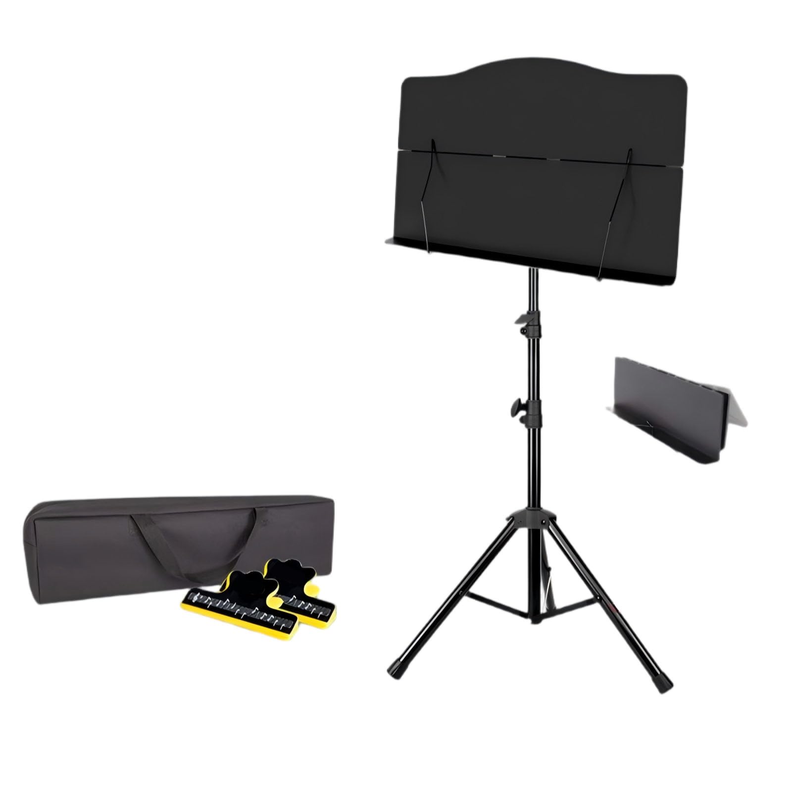 Notenständer Klappbar,Stabil 2 in 1 Doppelnutzung,Höhenverstellbar Von 78 Bis 150 cm,Geeignet für Instrumentalaufführungen,mit Rucksack und Klemme