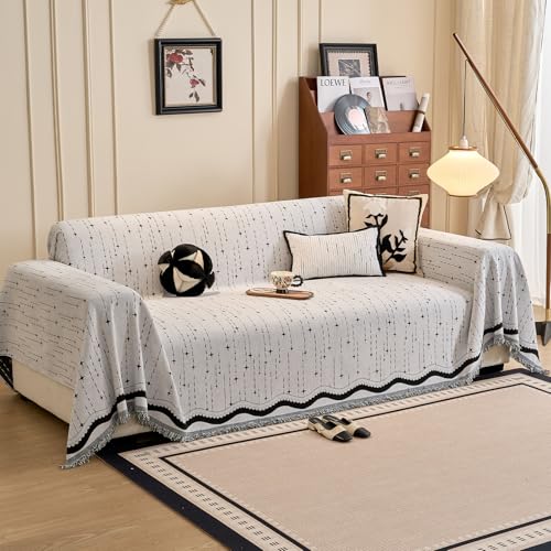 VanderHOME Funda de Sofá, Suave Antiarrugas y Esponjosa, Manta Sofa, Manta de Sofá Multifuncional, Cálida para Salón Dormitorio Decoración, Regalo Ideal para Mujeres 180 * 230cm-Blanco