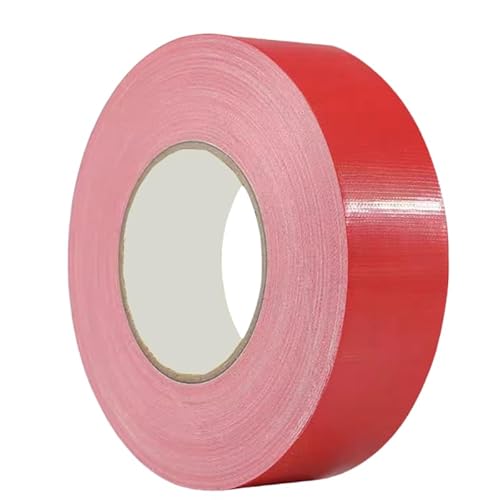 Duct Tape Extra Fort, Ruban Adhésif Étanche Extrêmement Puissant, Ruban Toile Adhésif, Bande Réparation, pour Canalisations, Moquette, Scellage, Marquage, pour Intérieur et Extérieur, Rouge 50m x 30mm