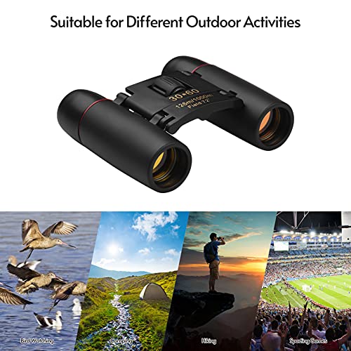 Moochy 30X60 Mini Binoculars Telescope HD Binóculo ajustável para crianças Adultos com Alça Bolsa pa