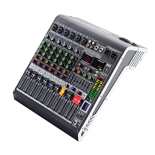 Professional Audio Mixer 4 Channel Bluetooth Mixer DJ Mixing Console with Reverb Effect Home Karaoke USB Live Interface Mixer fo