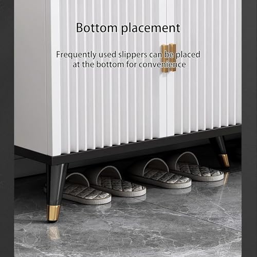 Banc de rangement à chaussures moderne de 60 cm avec porte cachée - 6