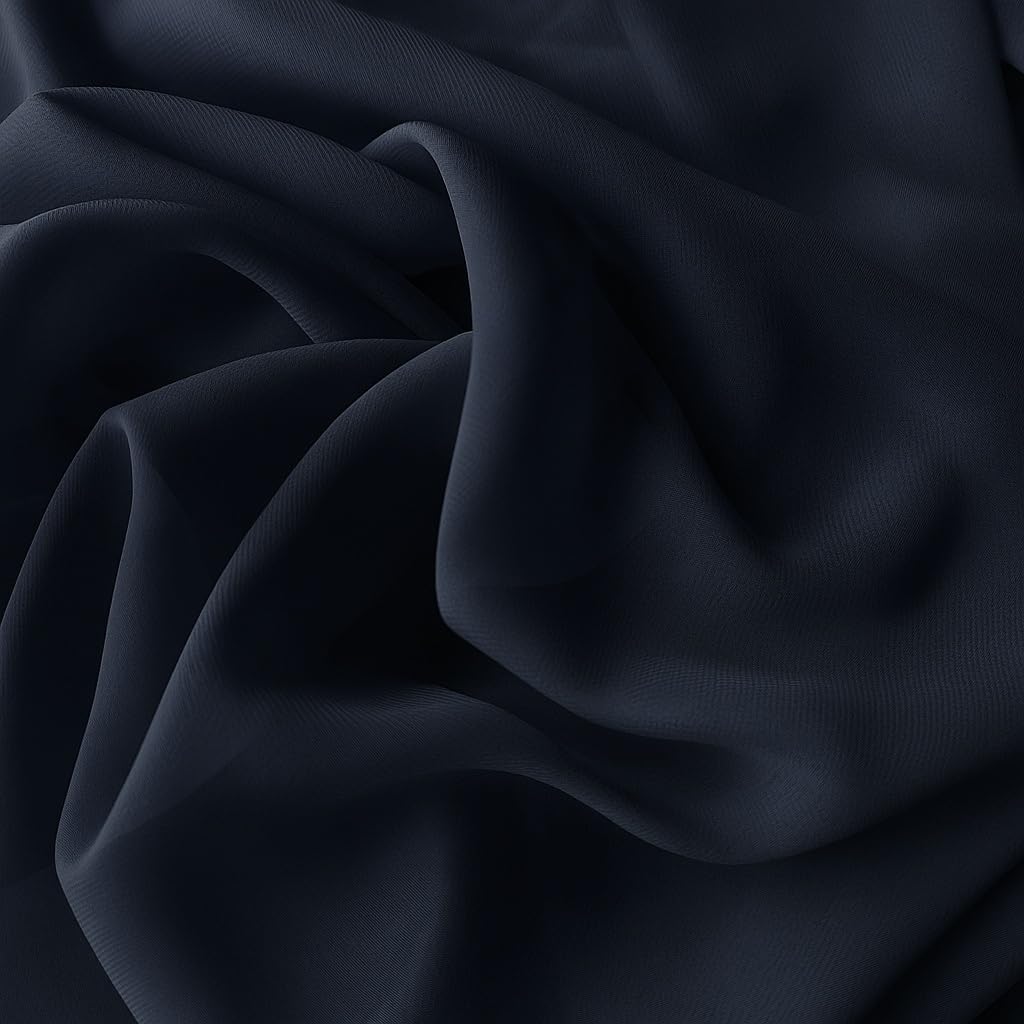 On Trend Fabrics Navy Blue Chiffon Fabric – Sheer Dark Blue Polyester Fabric For Dressmaking, 150Cm Wide, Sold By The Metre