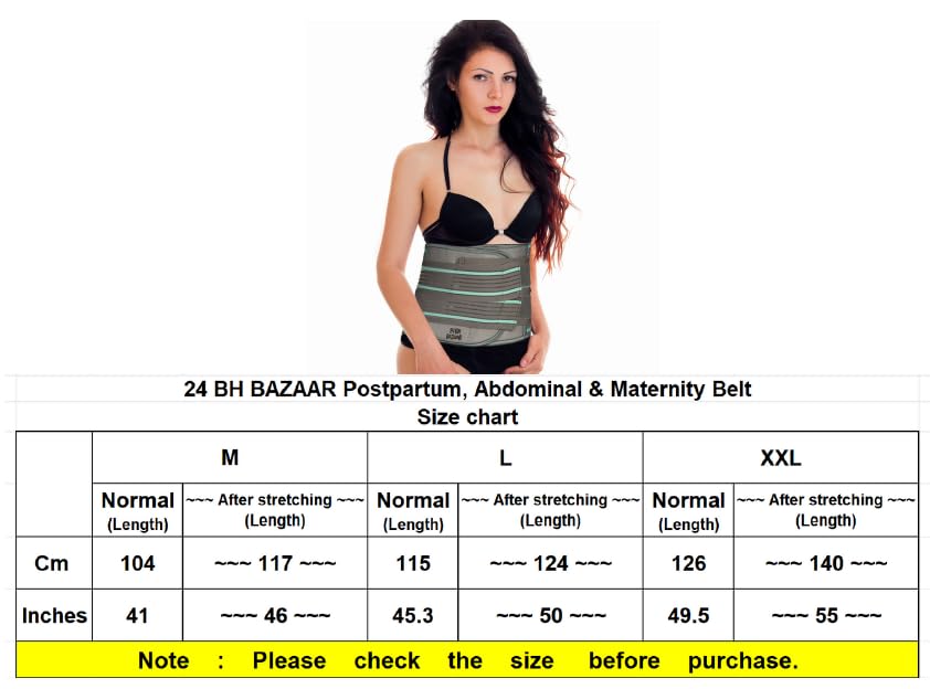 24 BH BAZAAR - Size - L (45") - Grey - Dual Strap support Postpartum, Abdominal & Maternity Belt, Pregnancy Belt for Women - Belly & Tummy Slim, Back Pain Relief for Men & Women (Grey, L) - Image 9 thumbnail