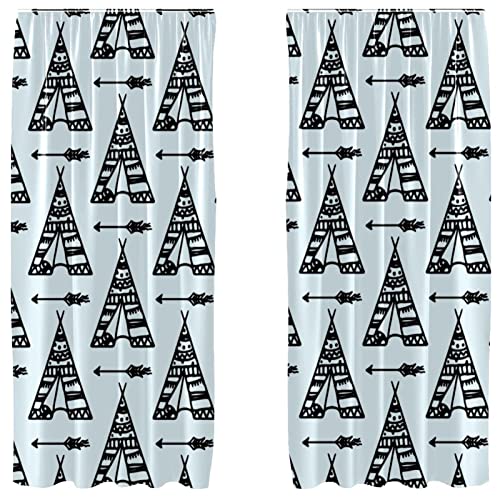Cortinas opacas de microfibra azul Tipi de 55 x 84 pulgadas 2
