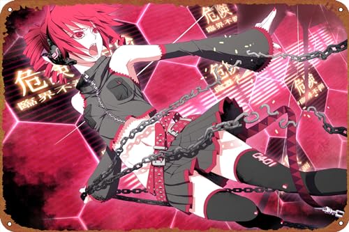 IEITB Kasane Teto Vocaloid - Logotipo creativo de anime vintage para bar, cafetería, oficina, restaurante, decoración de pared, hogar, puerta, jardín, tienda, club, logotipo, regalo, 30,5 x 20,3 cm