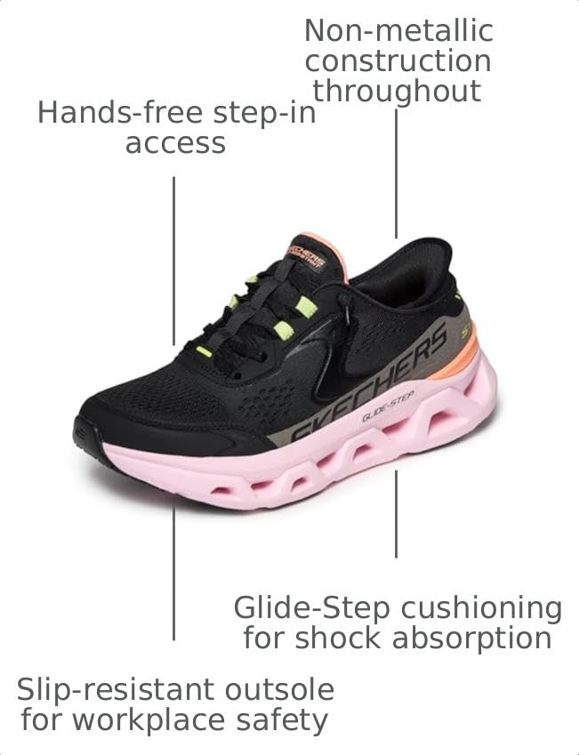 Image of Skechers Women's Glide Step Altus Safety | Work, Slip-ins, Slip Resistant, Electrical Hazard, Glide-Step, Air-Cooled Memory Foam, Carbon Nano Safety Toe