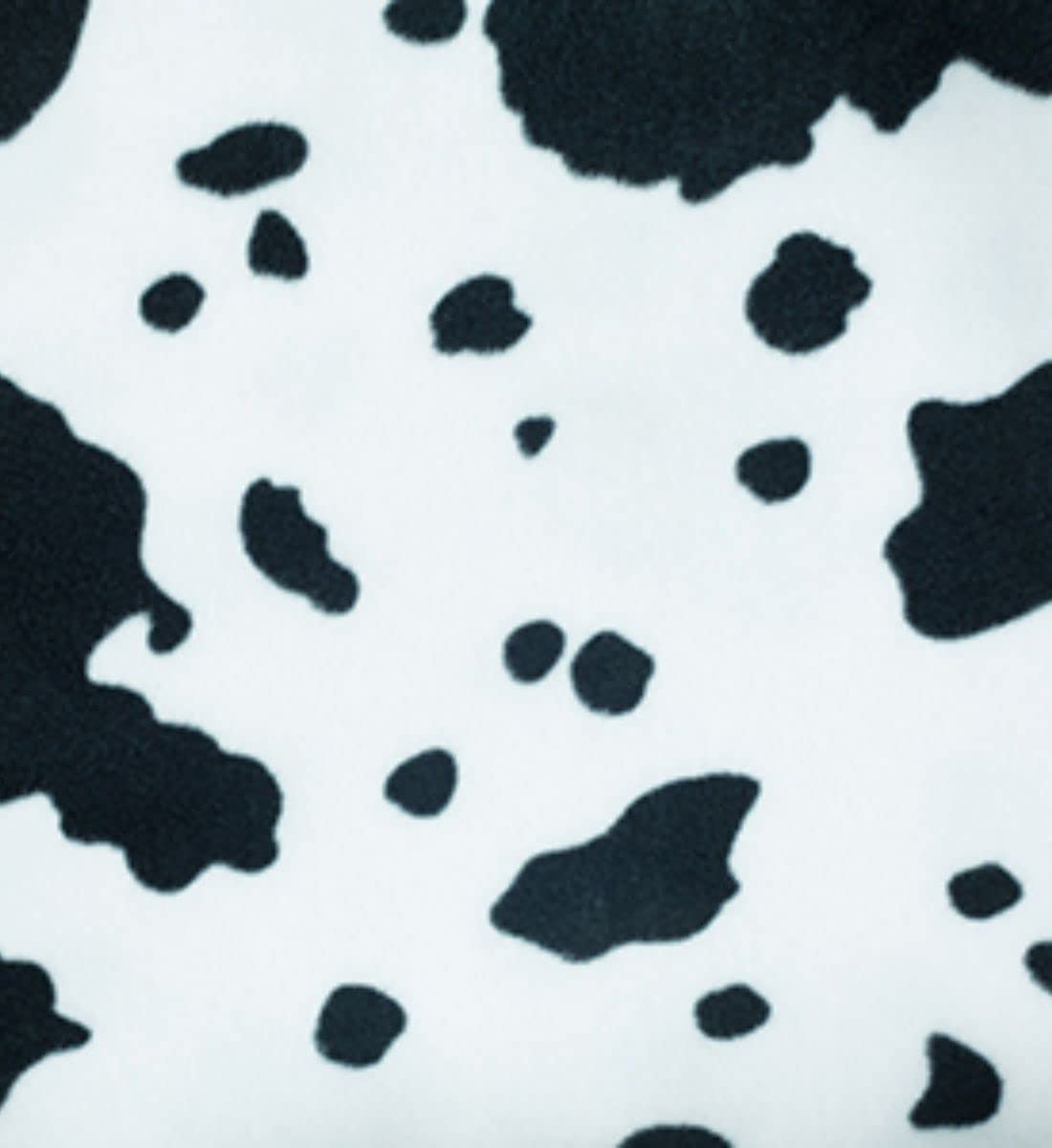 Printed Polar Fleece Fabric Material - Cow Print, 1Mtr 150cmx100cm