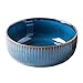 Insalatiera Ceramica Hoteck, Grande Ciotola per Insalata Smalto Cina in Porcellana 21 cm, blu