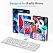 OMOTON iPad Keyboard with Numeric Keypad, Ultra Slim Wireless Bluetooth Keyboard for iPad Air 10.9/10.5, iPad Pro 12.9/11, iPad 8th 7th Gen 10.2, iPad 9.7, iPad Mini and More, Silver