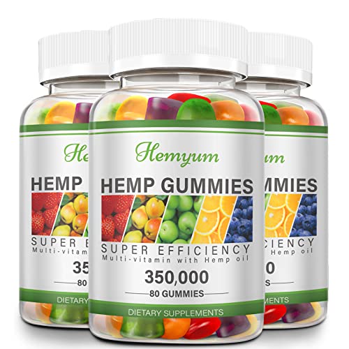 Hemp Seed Gummies Anxiety Stress Relief - Pain & Inflammation - Maximum Strength - Extract Hemp Oil - Sleep Aid Calm Mood Focus Relaxation - High Potency Edible Hemp Gummy Candy Bear Organic -ï¼ˆ3Pack)