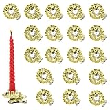 Brosay Christmas Tree Candle Clip Silver Candle Holders Clip Candlestick Holders Bulk Metal Candles Clips for Christmas Birthday Party 20 Pcs (Gold)