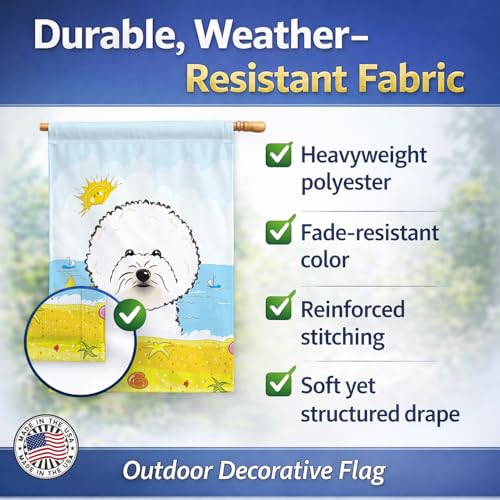 Drapeau Bichon Frisé grand format le cadeau idéal pour amoureux de chiens