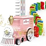 chikro Domino Train Toys Games for Kids - Automated Dominoes-Placing Model Train for Toddlers Age 3-4 Montessori Toys for 3-4 Year Old boy