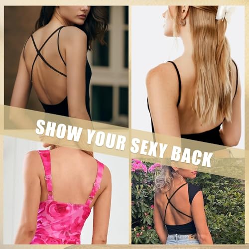 Qkepcy Reggiseno Senza Ferretto Donna Reggiseni Senza Cuciture Push Up Comodo Regolabili Base Top Corsetto (M) - 6