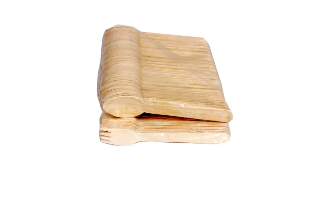 Leaf Tree Wooden Disposable Eco-Friendly Suitable For Lunch Dinner Birthday Party Events Snacks Spoon 16 Cm (Pack of 50) 1
