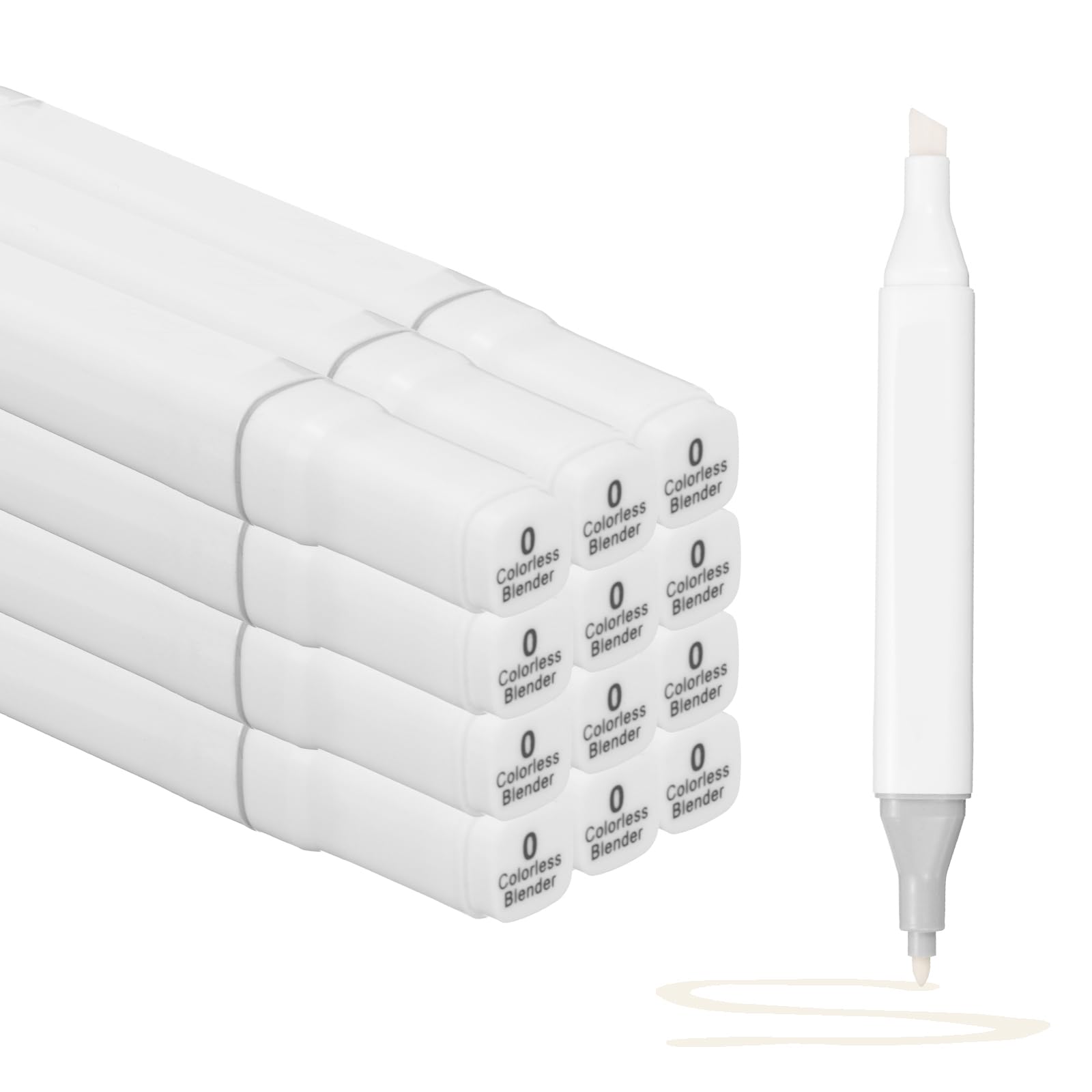 PATIKIL Dual Tip Alcohol Art Markers, 12 Pcs White Barrel Alcohol Markers with Brush Tip and Fine Tip for Illustration Artist Adult Coloring Drawing