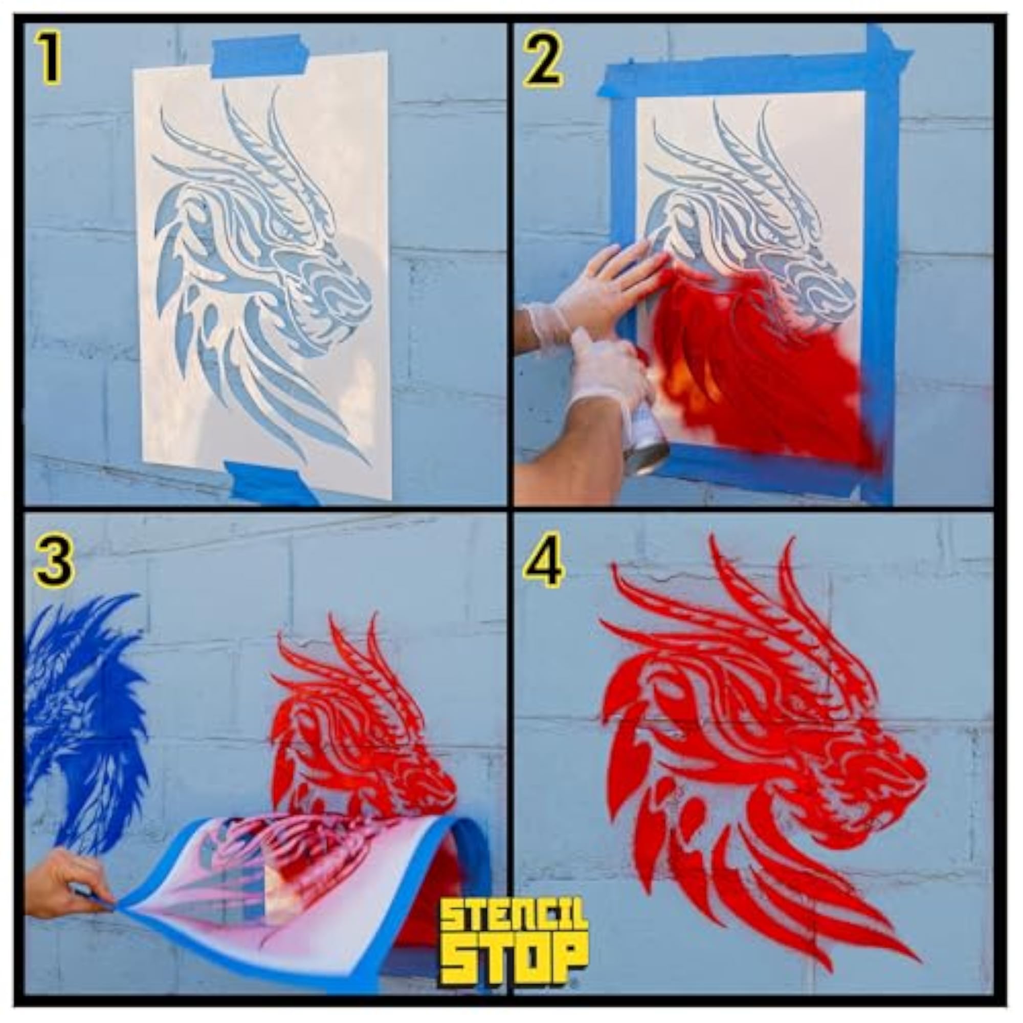 Dragon Head Reusable Stencil for DIY Projects