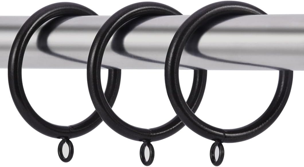 Curtain Ring Metal 28-Pcs 2.0 Inch Inner Diameter with Eyelets Fit Up to 1.7 Inch Rod Large Wire Diameter (Oil Rubbed Bronze-28pcs)
