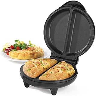 Salter EK2716 Non-Stick Omelette Maker, 750 W, Dual Plates, Easy Clean, Cook with Little to No Oil, 2-3 Minute Heat-Up Time, Perfect for Fluffy Omlettes, Pastries & Cakes, Black