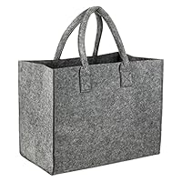 Schramm® Set 2 Borse In Feltro Tondo Con Manici - Grigio Scuro ø34cm E ø25cm - Per Legna, Giochi, Libri - Foto 8