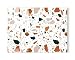 PRIZMA PRINTS Szklany panel do kuchenki Splashback, Terrazzo, 120 x 0,4 x 40 cm, płytka kuchenna, wysokie szczegóły i głębokość koloru, biały, błyszczący, hipoalergiczny, trwały, niskożelazny szkło hartowany, folia polimerowa