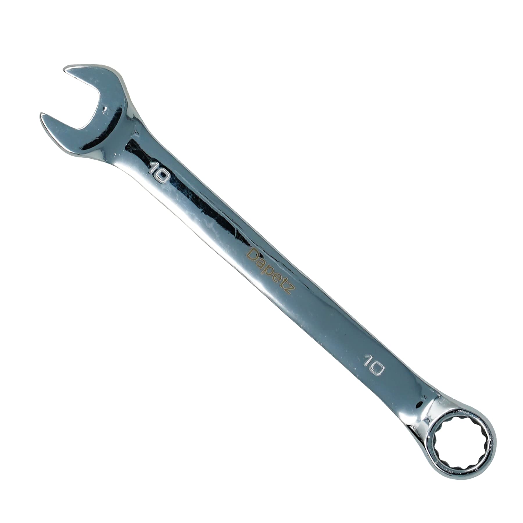 Dapetz ® Open Ended Spanner 10mm Combination Open Ring Spanner or Fixed Head Spanner Repairing Tool for Use Under Narrow Space Silver Wrench