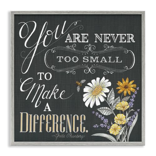 Inspirational Floral Bee Botanical, 17 x 17 Inch Framed Giclée Print