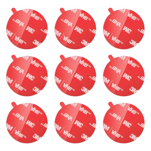 uadbau 9 Pack Sticky Adhesive 1.38 Inches Circle Strong Bond Socket Base Heat Resistant Duble Sided Replacement Adhesivee for Phone Grip Collapsible Grip & Stand Base (35mm)