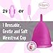 Blossom Menstrual Cup, Say No to Tampons | Get Blossom Cups for Menstrual Days| Period Cup, Reusable Menstrual Cup, Silicone Cup (Large Menstrual Cup, Violet)