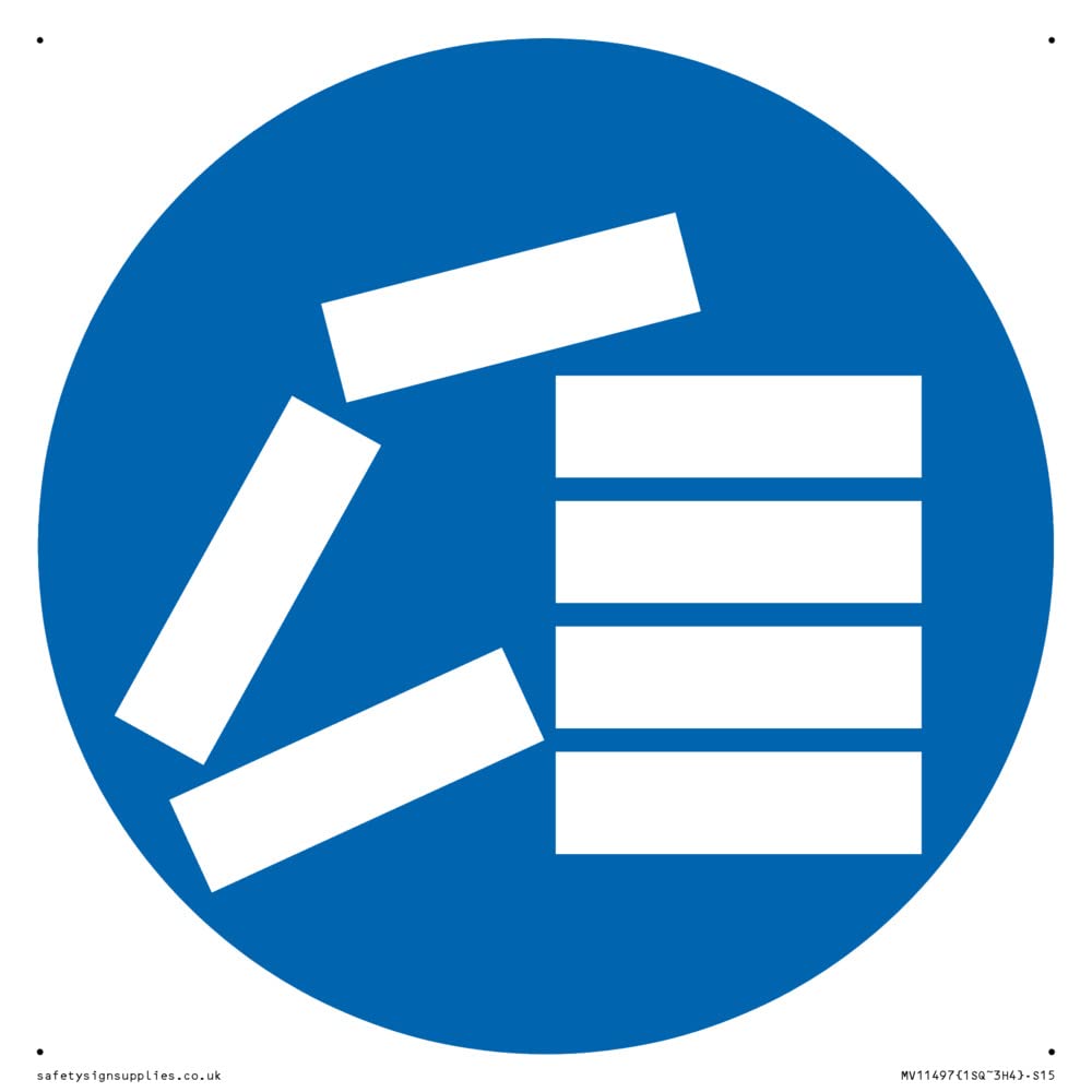 Custom Mandatory: Stack correctly Sign - 150x150mm - S15