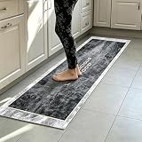 hehongshun Tapis de Cuisine Antidérapant et Lavable, Tapis Cuisine Devant Evier, Tapis Cuisine Lavable en Diatomite Résistant aux Taches et à l'huile Design Antidérapant Motif Européen