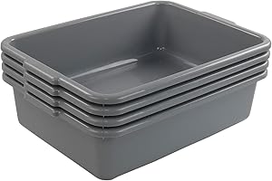 Xyskin 4 Packs 13 Liter Grey Meat Tub