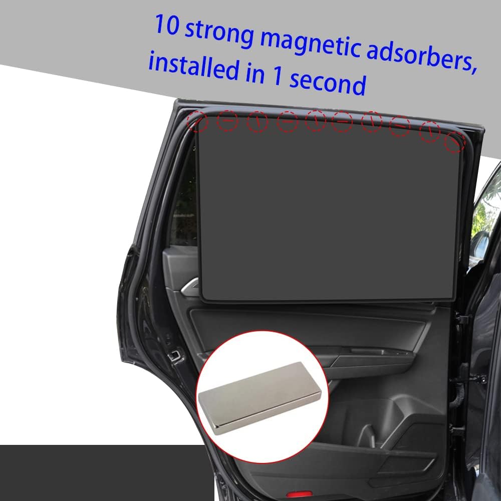 2PCS Car Window Shades, Car Privacy Window Shade, 100% Block Light Car Window Covers, Side Window Sun Shade Keeps Cooler for Breastfeeding, Taking a nap, Changing Clothes, Camping