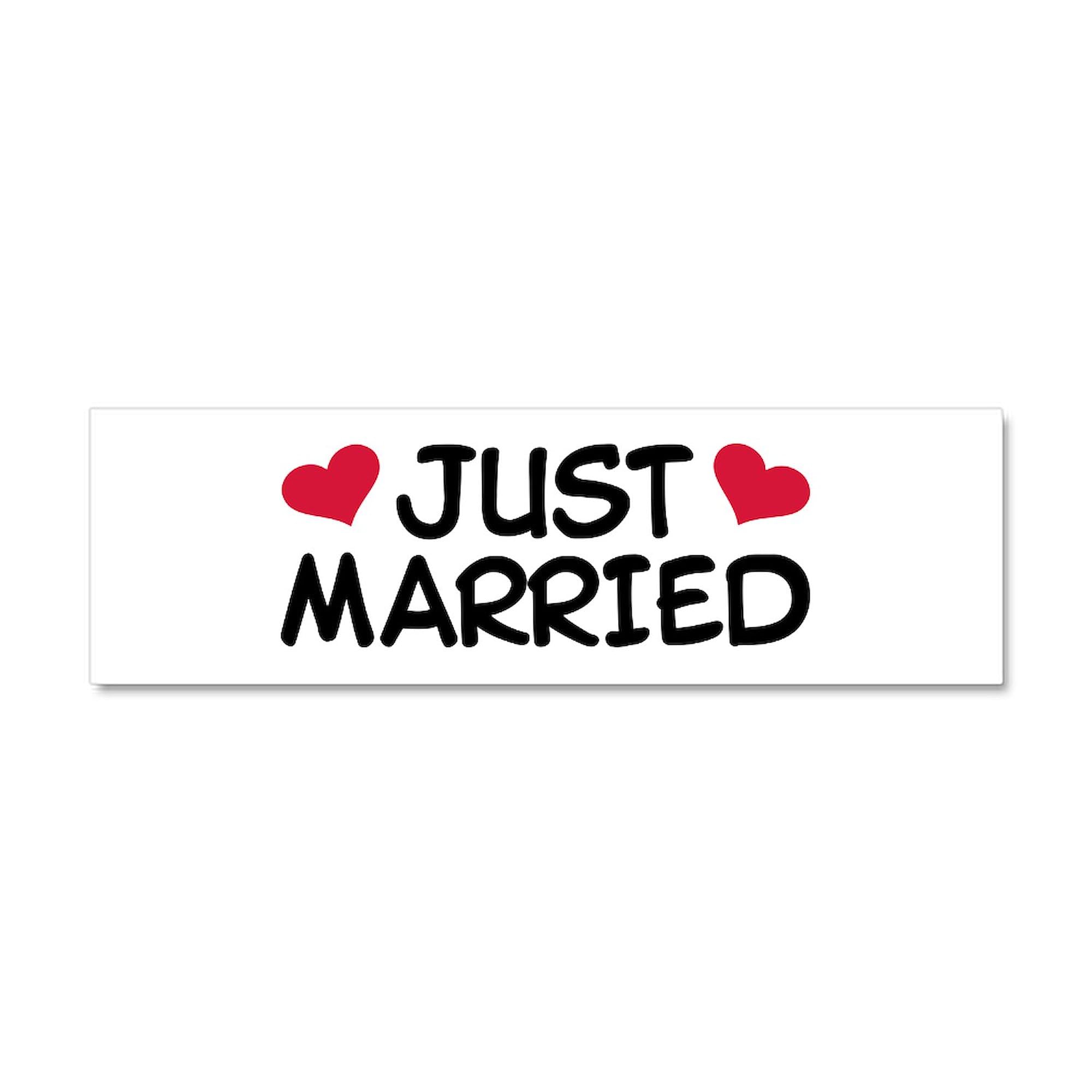 CafePress Just Married Wedding Car Magnet 10 X 3 Car Magnet 10
