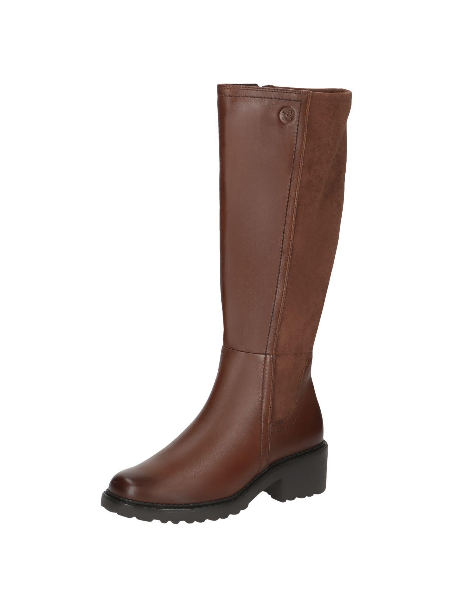 CAPRICE Women's high boots with heel with zipper elegant, Brown (Cognac Comb), 6.5 UK