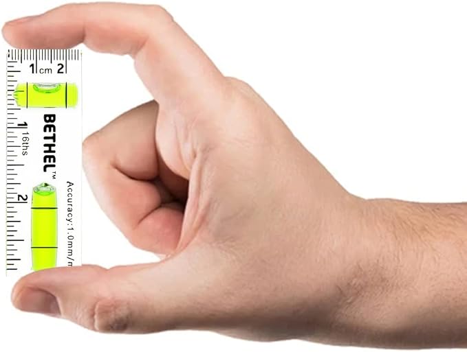 Nivel de burbujas mini BETHEL 75mm acrílico con escala miniatura 7