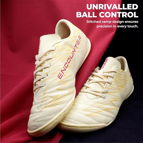 Image of Nivia Encounter 11.0 Futsal Shoes for Men, Indoor Football Shoes with Non-Marking Rubber Sole, Durable Synthetic Upper, Cushioned Insole, Enhanced Grip & Control for Training and Match Play