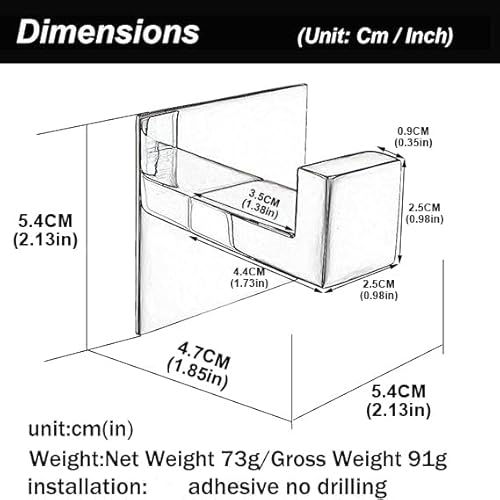 Flybath Ganci Appendiabiti Adesivo Quadrato SUS