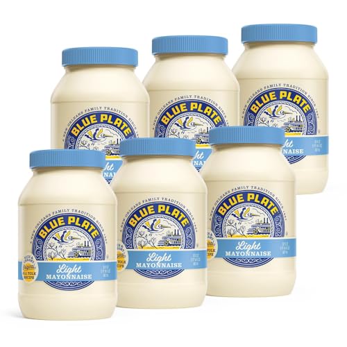 Image of Blue Plate Light Mayonnaise, 30 Fl Oz Jar (Pack of 6)