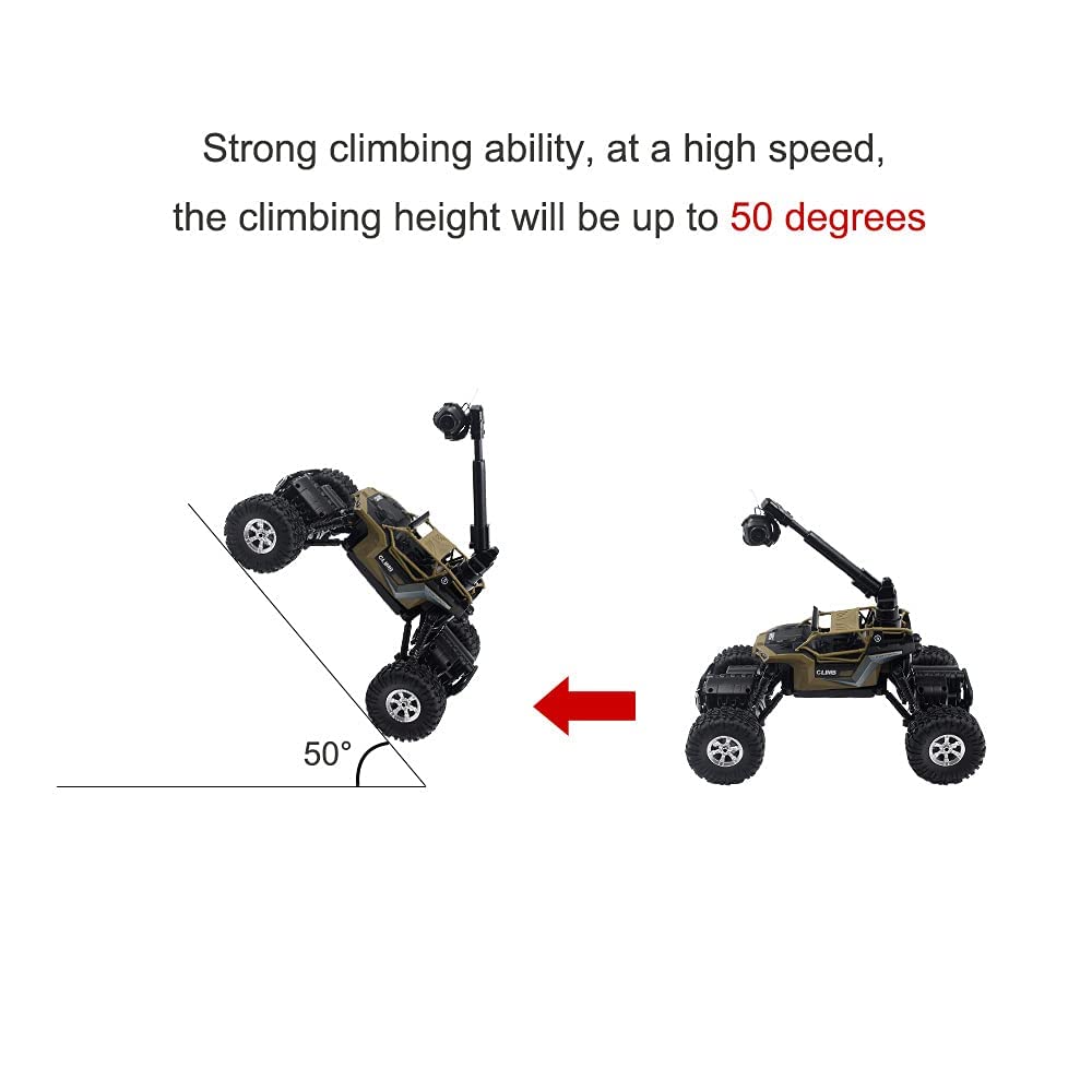 RC Cars 1/16 Scale Off-Road Remote Control Truck Remote Control Car with 480P HD FPV Camera High Speed Monster Trucks for Kids Adults Gift for Boys and Girls