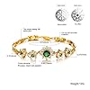 kredy Women Bracelets, 18K Gold Elegant Double Heart Link Bangles Bracelets for Women Girls (Flower Style)