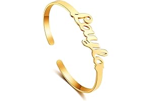 Personalized Custom Name Bracelet for Women (Gold Cuff)