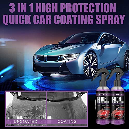 2Pcs 3 In 1 High Protection Fast Car Ceramic Coating Spray, Fast Fine Scratch Repair, Fast Car Coating, Car Scratch Nano Repair Spray #TOP3