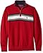 U.S. Polo Assn. Men's Tri-Color Chest Stripe 1/4 Zip Sweater, Red, Large