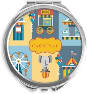 Amazing Funny Park Facilities Illustration Hand Compact Mirror Round Portable Pocket Glass