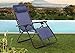Sunjoy Blue Modern Zero Gravity Chair - Adult, Patio Garden, Sunbathing, Foldable, Mesh Back, Adjustable Headrest/Lumbar Support