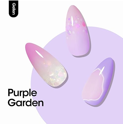 Miniatura 5 de GELLEN Juego de esmaltes de uñas de gel, 6 colores clarooscuro, morado real, rosa, sereno, lavanda, lámpara de uñas de remojo, esmalte de gel de