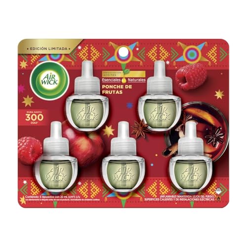 Air Wick Aromatizante Ambiente Ponche de Frutas 5 Repuestos 20 ml c/u
